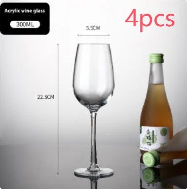 Modern clear PC acrylic wine bottle with simple design, shown in 300ml and 550ml capacity options.