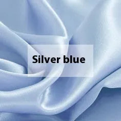 Solid colour silk duvet cover laid flat, showing double-sided plain weave fabric in one of six available colours.
