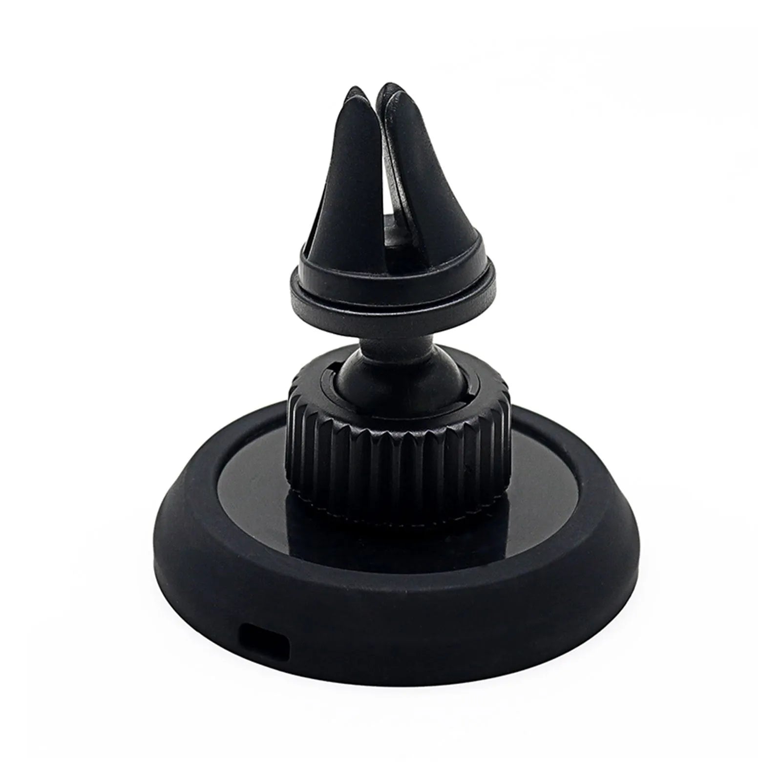 Black magnetic car phone holder with air vent bracket and dashboard base mounting options