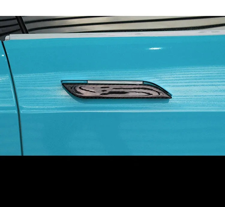 Carbon fibre door handle stickers for Tesla Model S with adhesive drip texture
