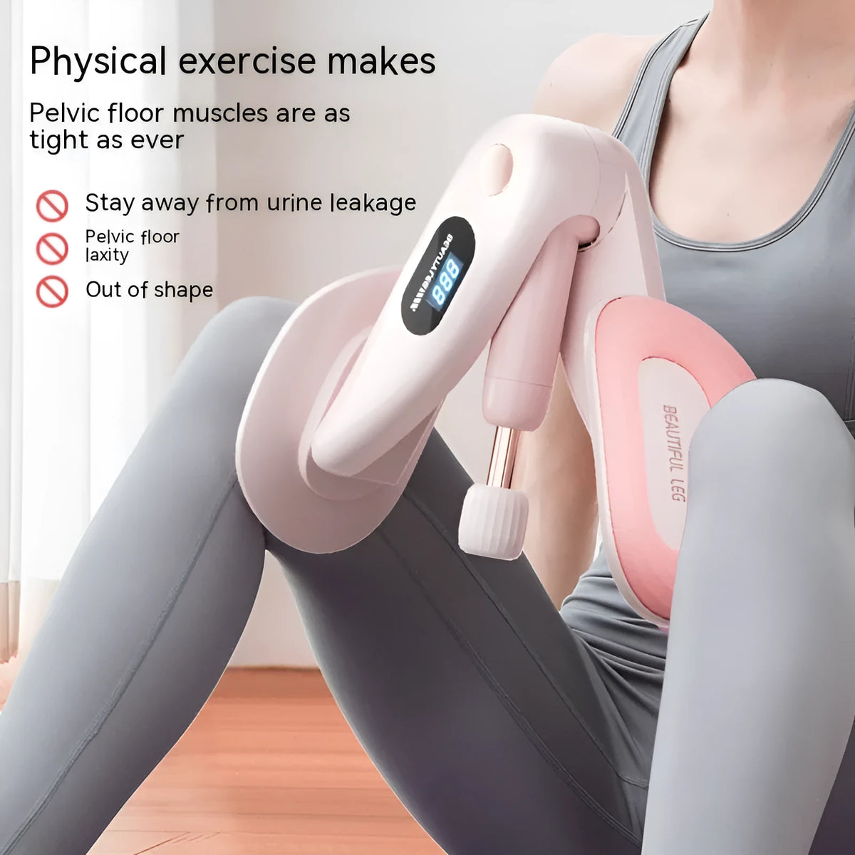 Pelvic floor muscle trainer counter device for Kegel exercises in blue, grey, green, and pink colours