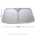 Aluminium foil car sunshade with silver reflective surface for windscreen heat protection