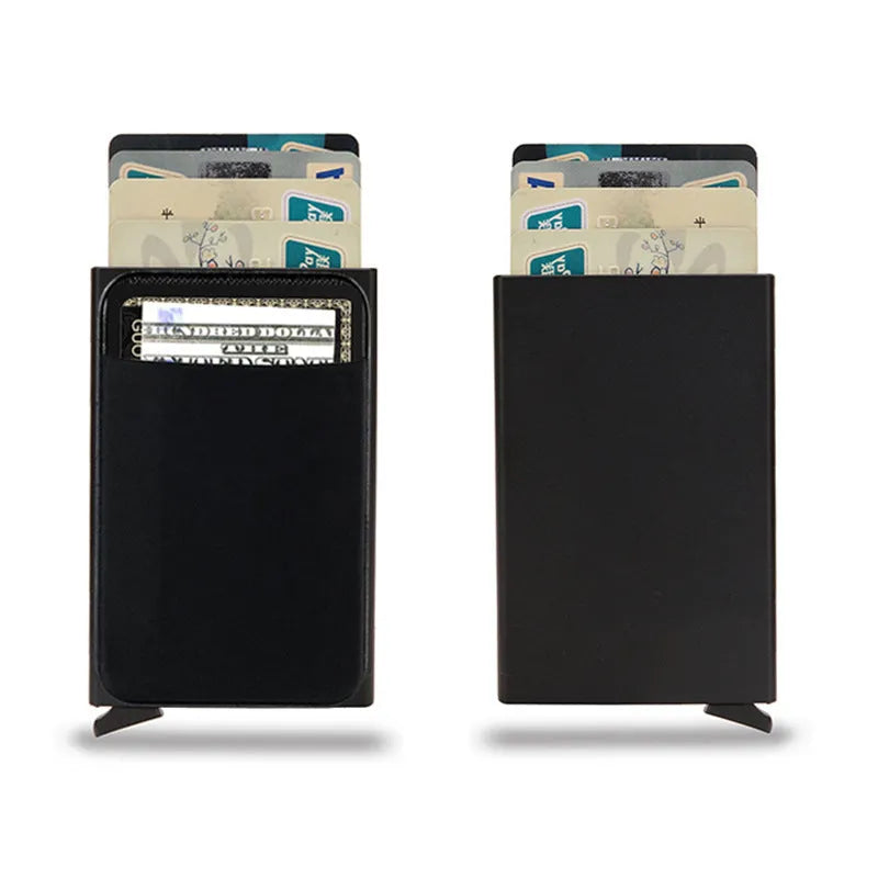Aluminium alloy metal credit card holder with frosted finish in multiple colour options