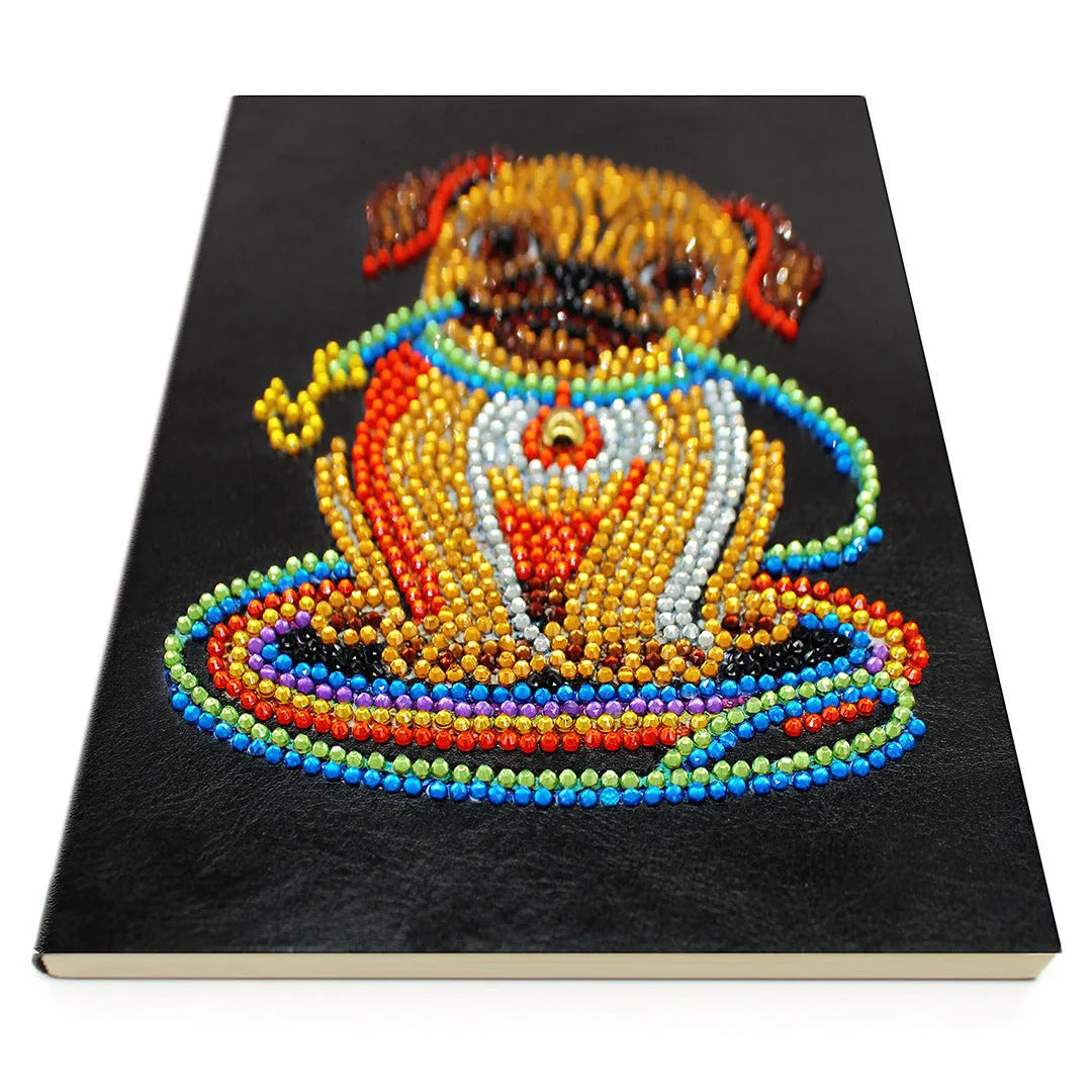 Black A5 DIY diamond painting notebook with 50 blank pages for craft projects