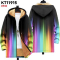 Men's multicolour printed hooded cardigan with front zip in loose fit