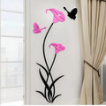3D acrylic lily wall sticker showing dimensional floral design in pink colour