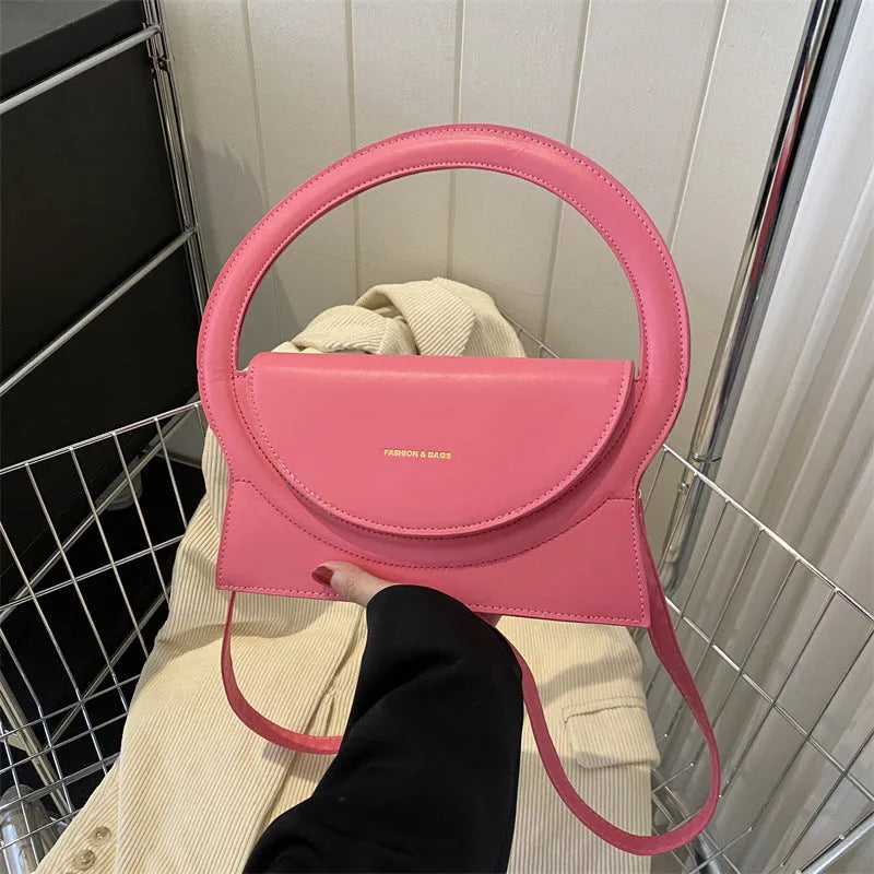 Horizontal square messenger bag with mobile phone compartment in street trend style