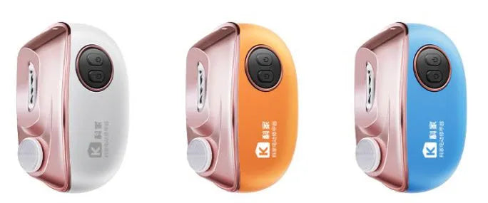 Electric nail clipper and polish two-in-one tool with Type-C charging port in blue, orange, and white colour options