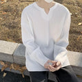 Plus size women's striped texture pullover top in loose fit with long sleeves