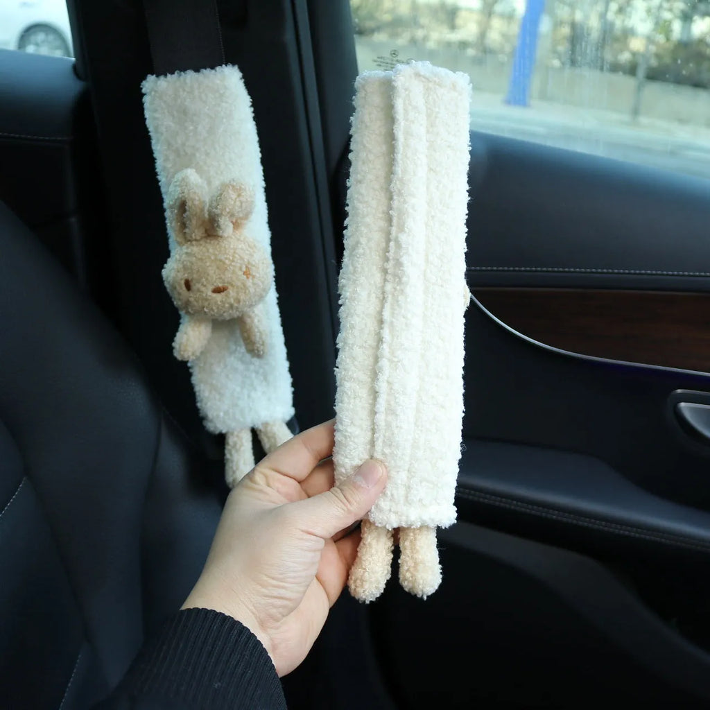 Cartoon animal design lamb wool car seatbelt shoulder protector