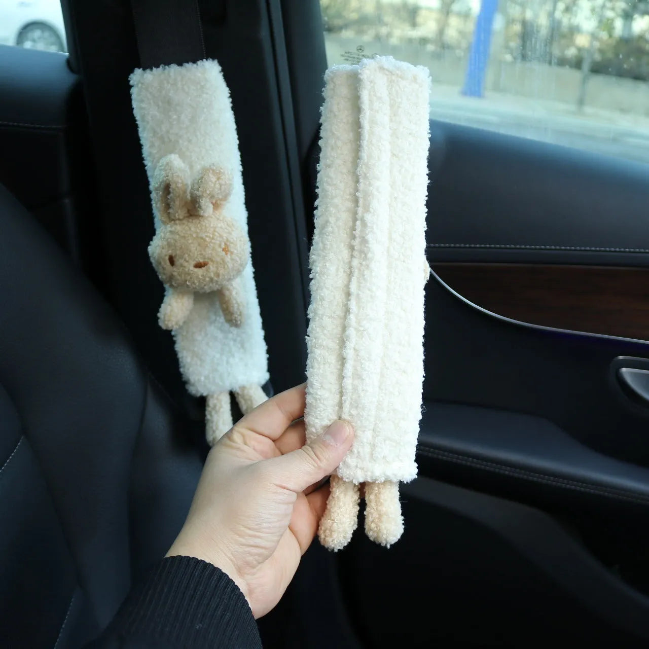 Cartoon animal design lamb wool car seatbelt shoulder protector