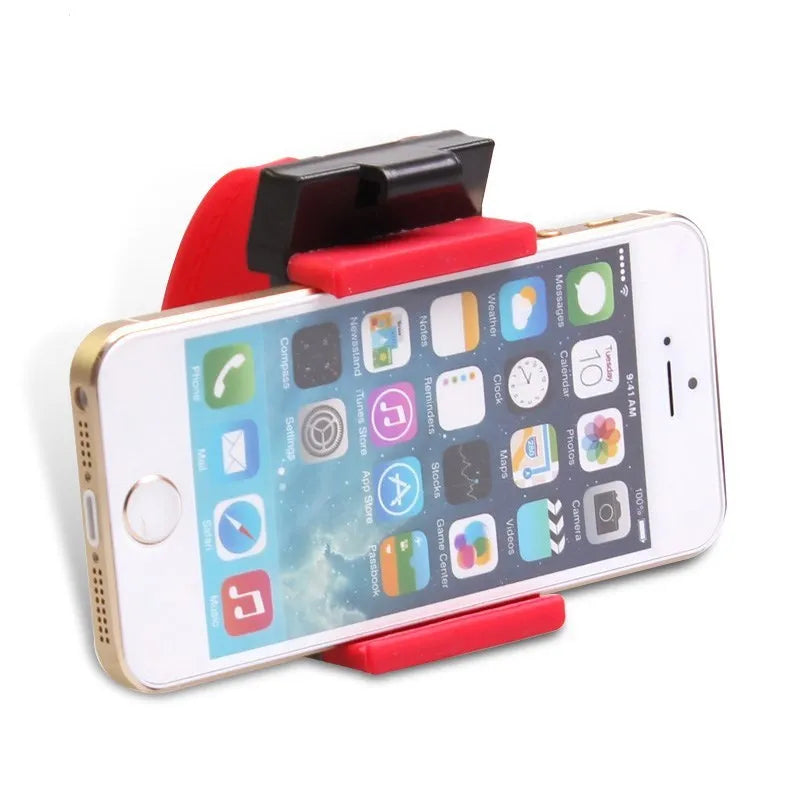 Black universal steering wheel phone mount clip holder for smartphones