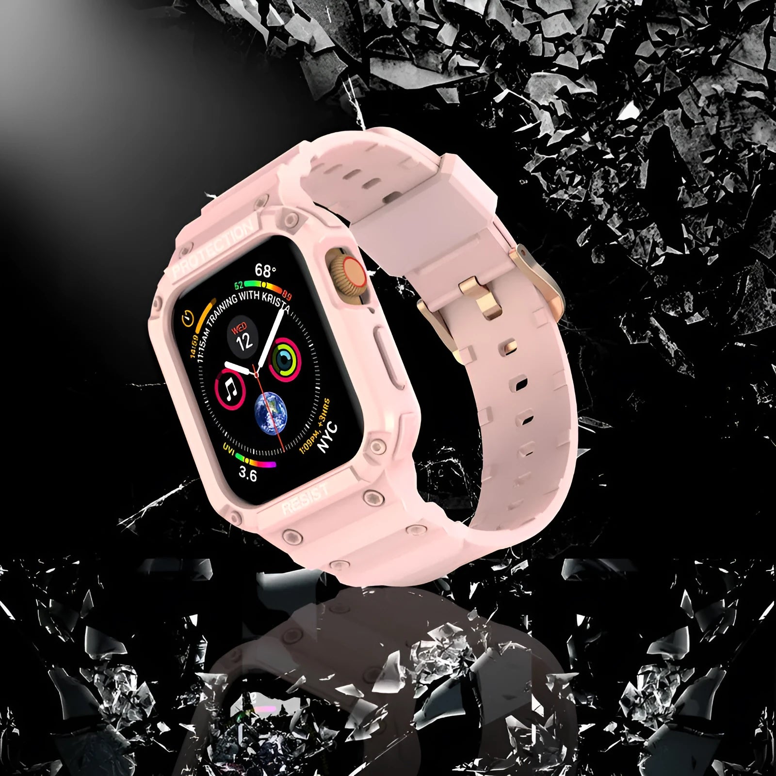 Soft TPU sports watch strap for Apple Watch Series 8 in multiple colour options