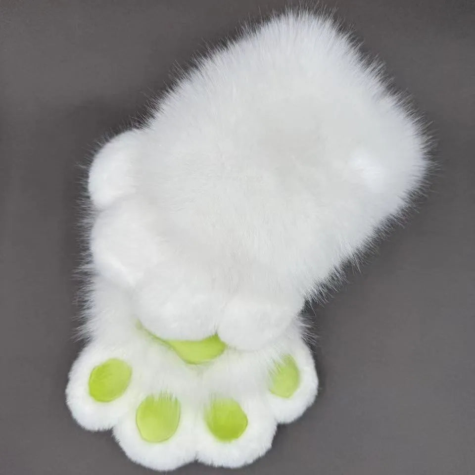 Colourful animal claw cosplay gloves in nylon fabric with various pad colour options