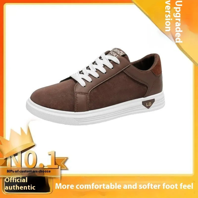 Men's black snake pattern PU casual sneakers with round toe and rubber sole