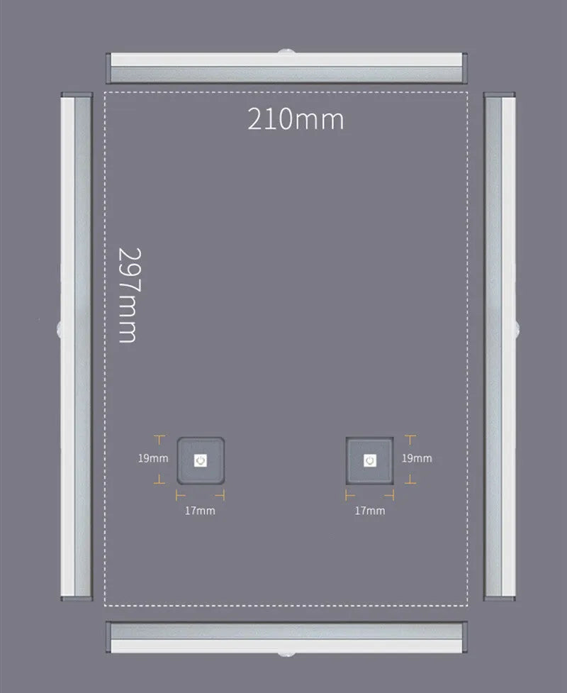 USB rechargeable LED motion sensor strip light with magnetic back, shown illuminating a wardrobe.
