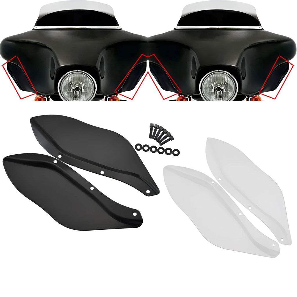 Harley Davidson motorcycle side wing head cover pair in ABS plastic for Touring models