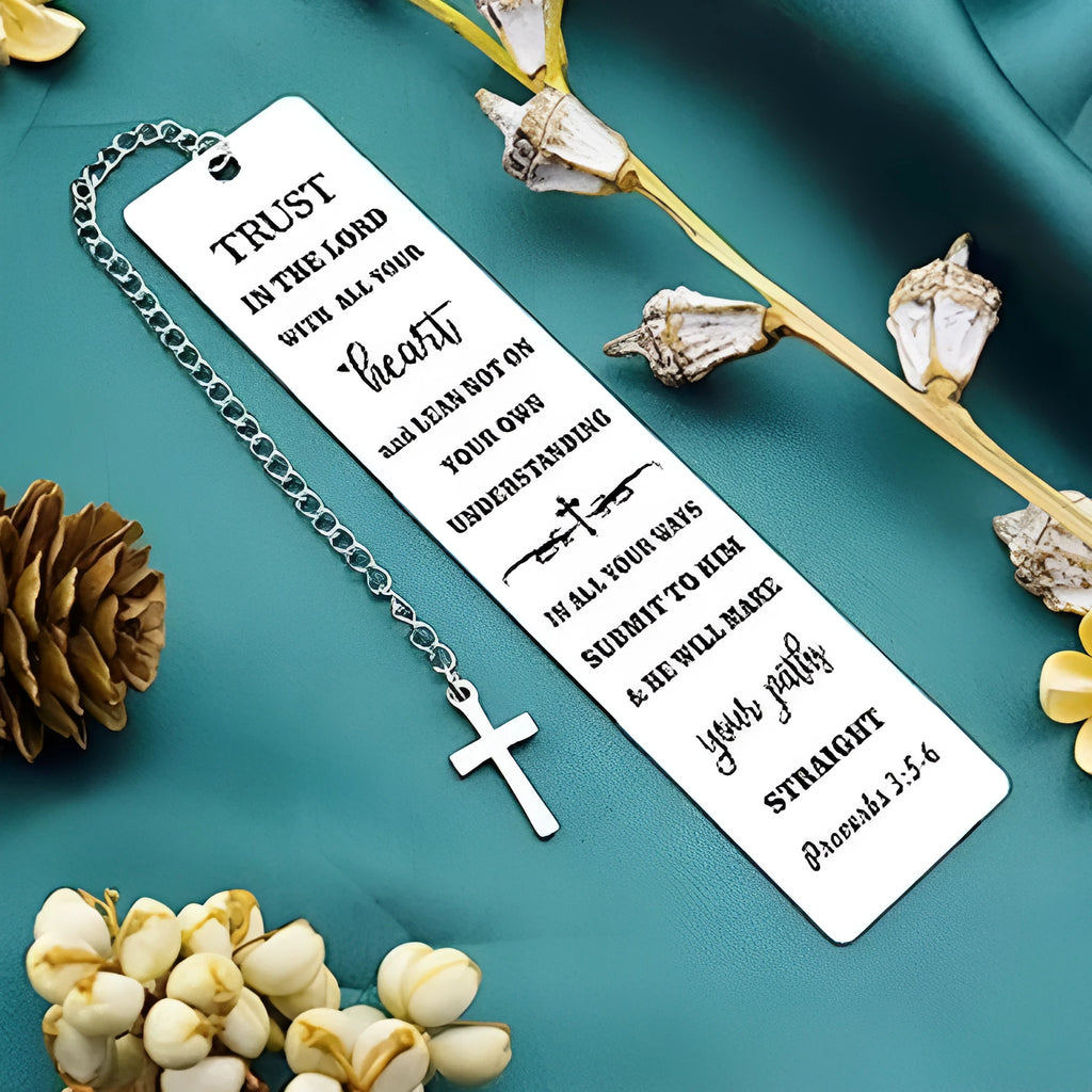 Stainless steel bible bookmark with European design in CFS5170 steel colour