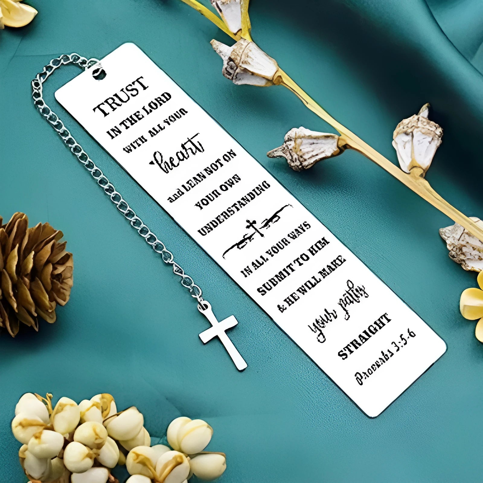 Stainless steel bible bookmark with European design in CFS5170 steel colour