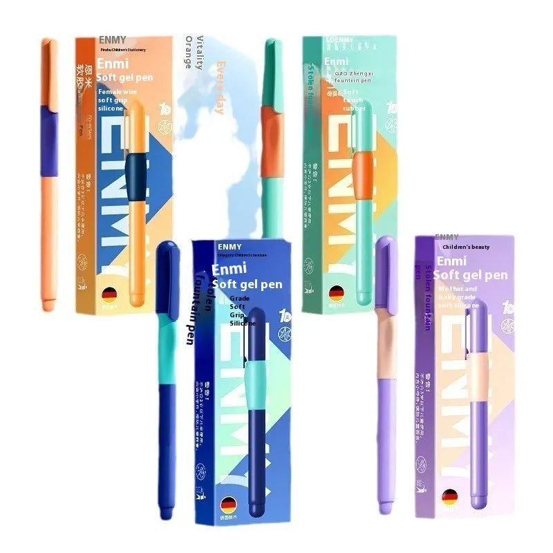 Student Posture Correction Pen in boxed packaging, showing blue, green-gradual, purple, and orange colour options.