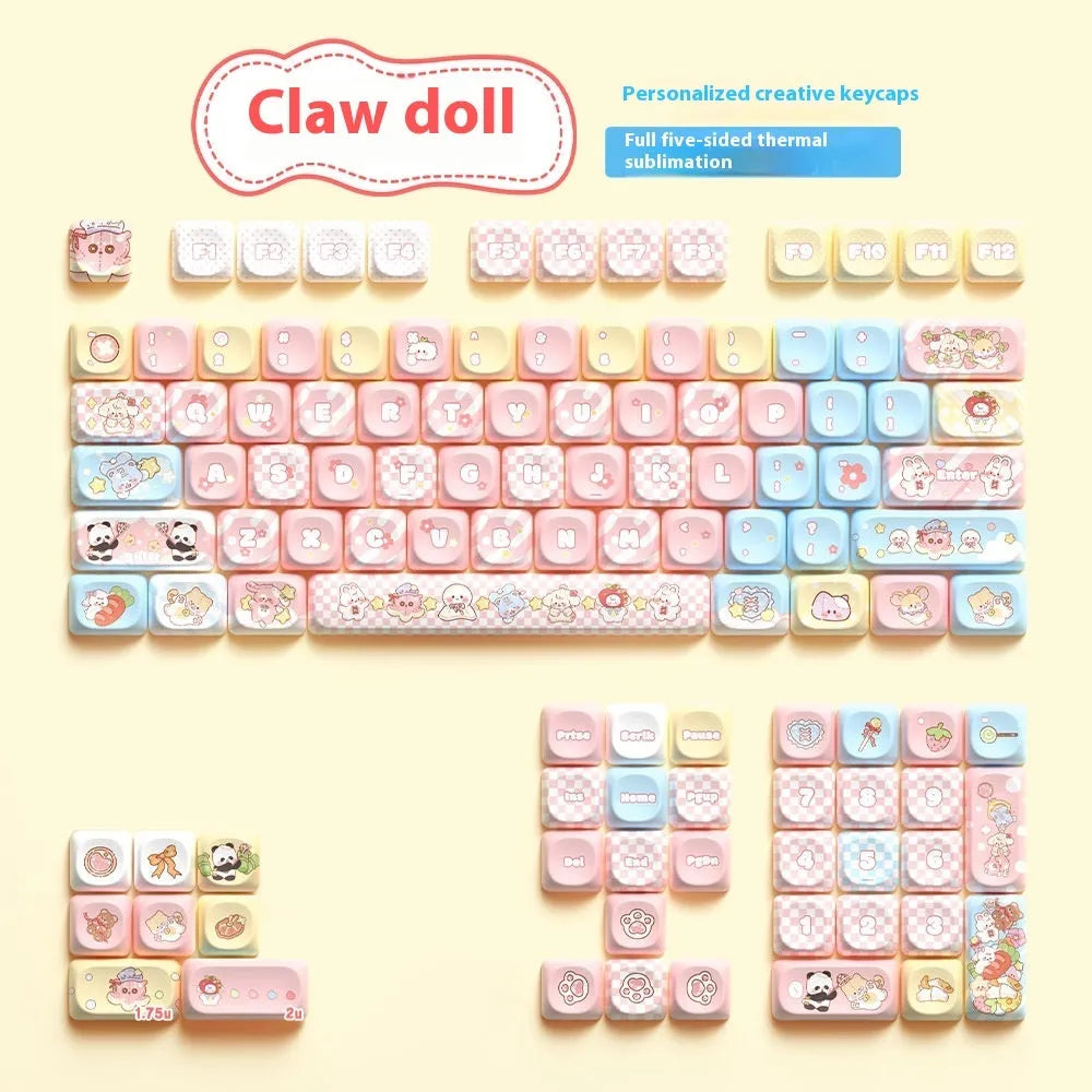 Clip Doll Original mechanical keyboard keycap set with colourful cartoon doll artwork