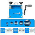 SD-017 manual wire stripping machine showing adjustable ports for 0.5-17mm wires