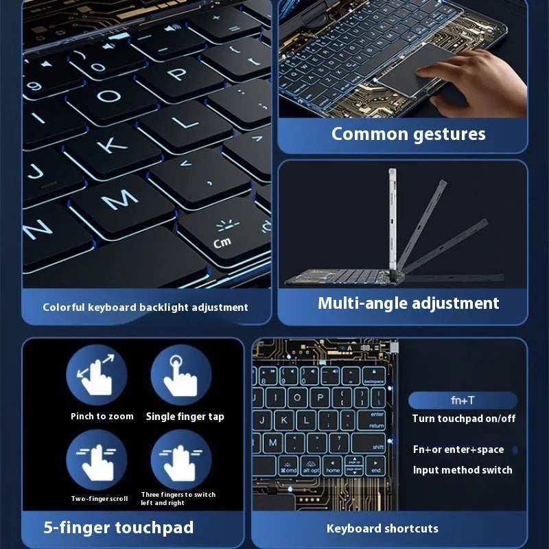 Transparent rotating wireless keyboard protective case for 10.9-inch iPad Air tablet on a table