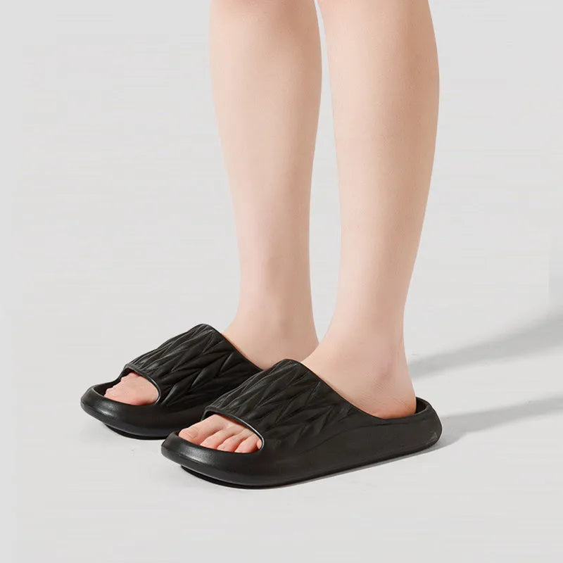 Leaf texture design EVA household slippers in multiple colours with non-slip soles