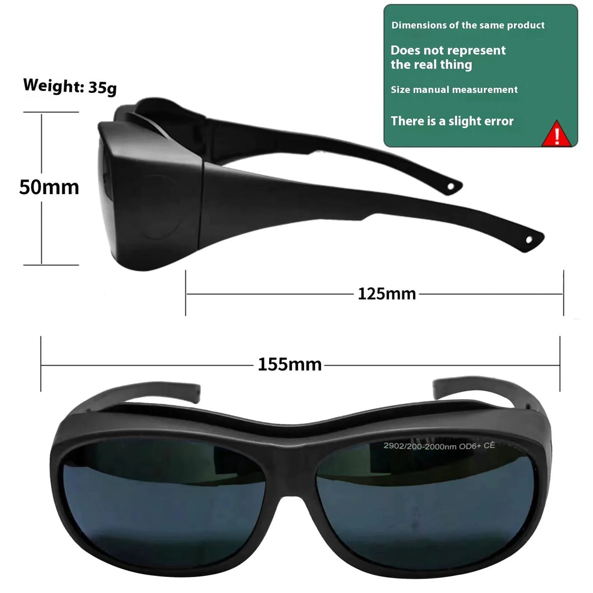 PC laser safety goggles for 200-2000nm protection, used in skin rejuvenation and welding.