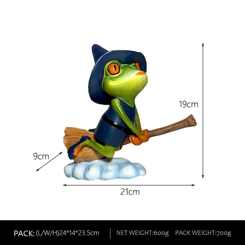 European style Magic Yoga Frog ornament in RDW123 colour on a shelf