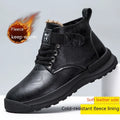 Men's black high-top platform Martin Boots with velvet upper and rubber sole