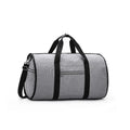 Medium sized red cylinder travel bag with a zipper, made from Oxford cloth.