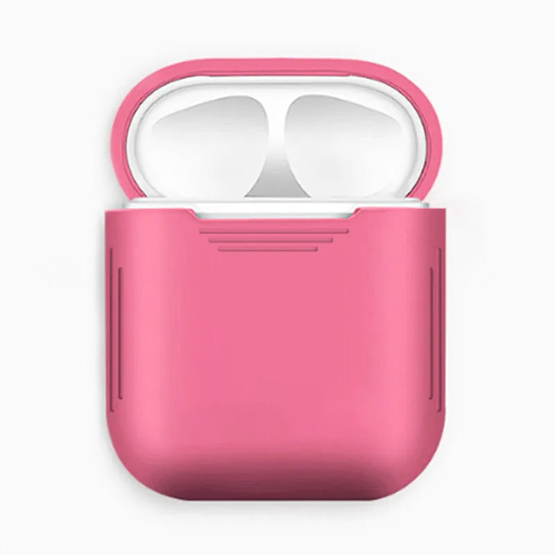 Silicone AirPods case with shockproof earmuffs and anti-lost rope in multiple colour options