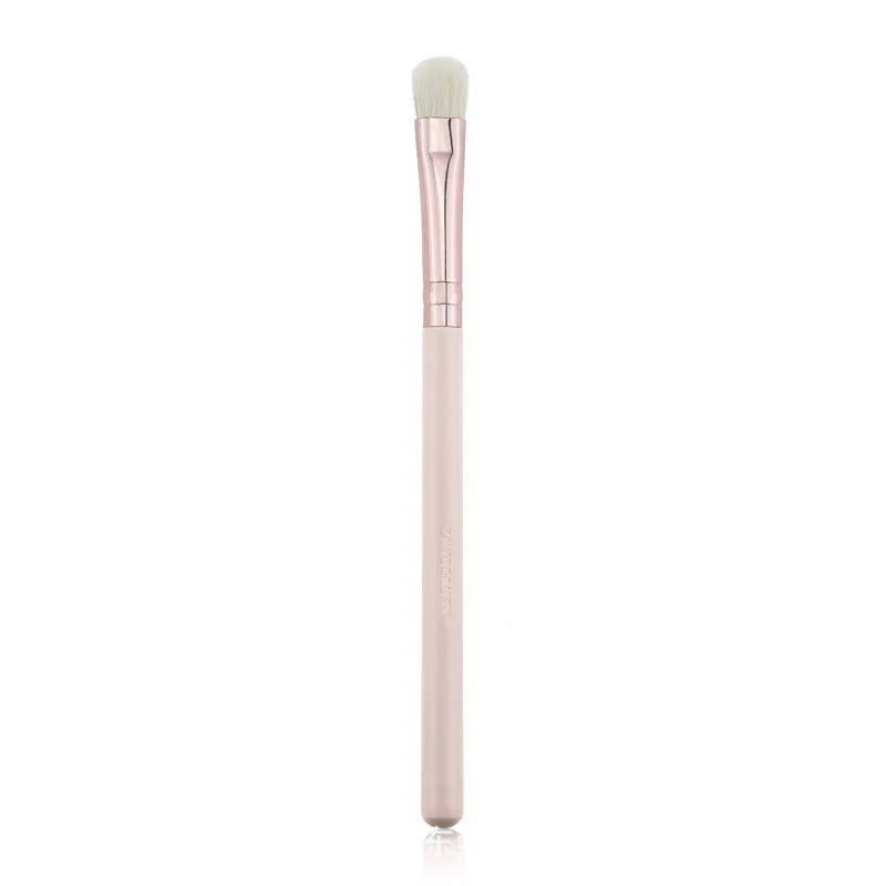 26 pink makeup brushes with wooden handles in PU storage case