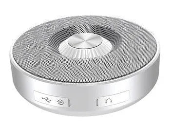 Mini Bluetooth speaker in black, orange, or silvery white colour options.