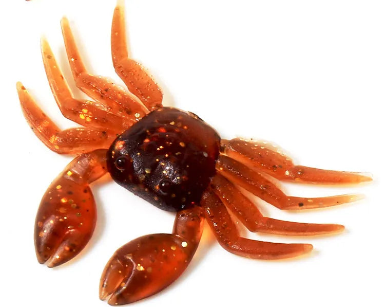 8 cm PVC crab fishing lure in red and brown colour options