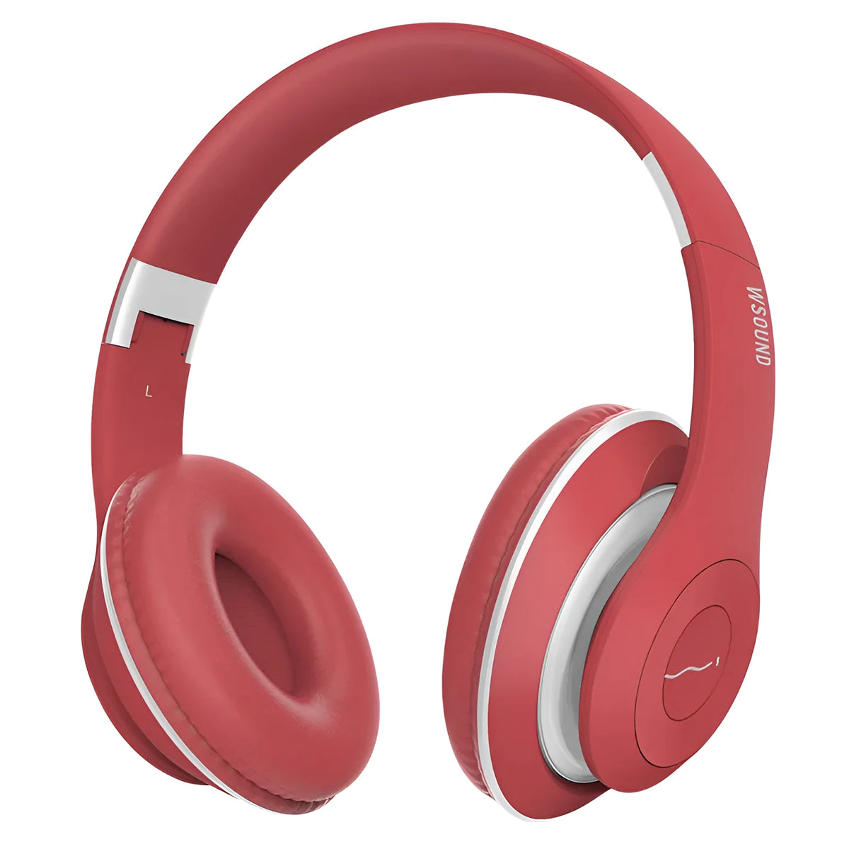 Blue and red Bluetooth wireless in-ear stereo headset on a white background.