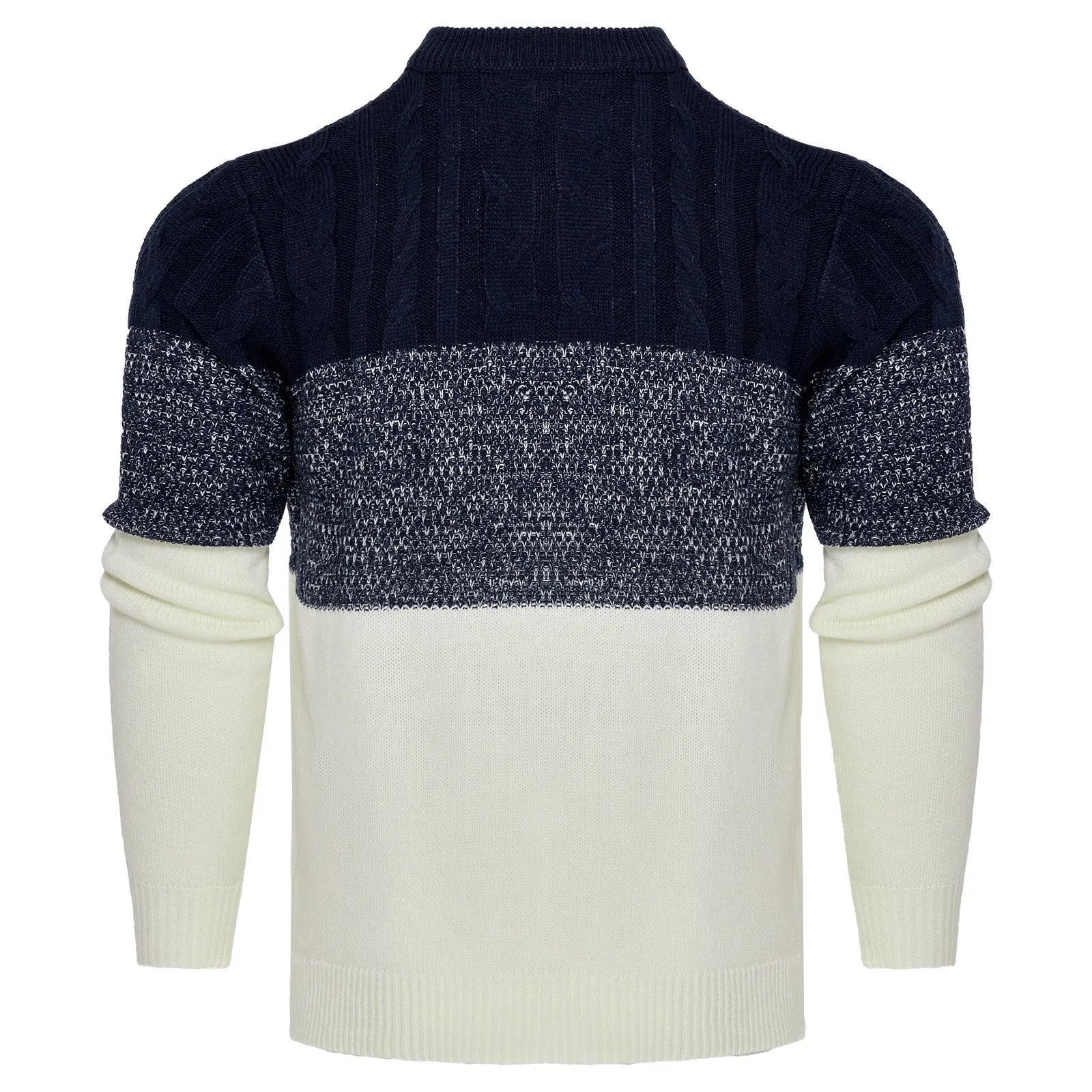 Men's knitted long-sleeve pullover sweater in one of five styles, sized S to 5XL.