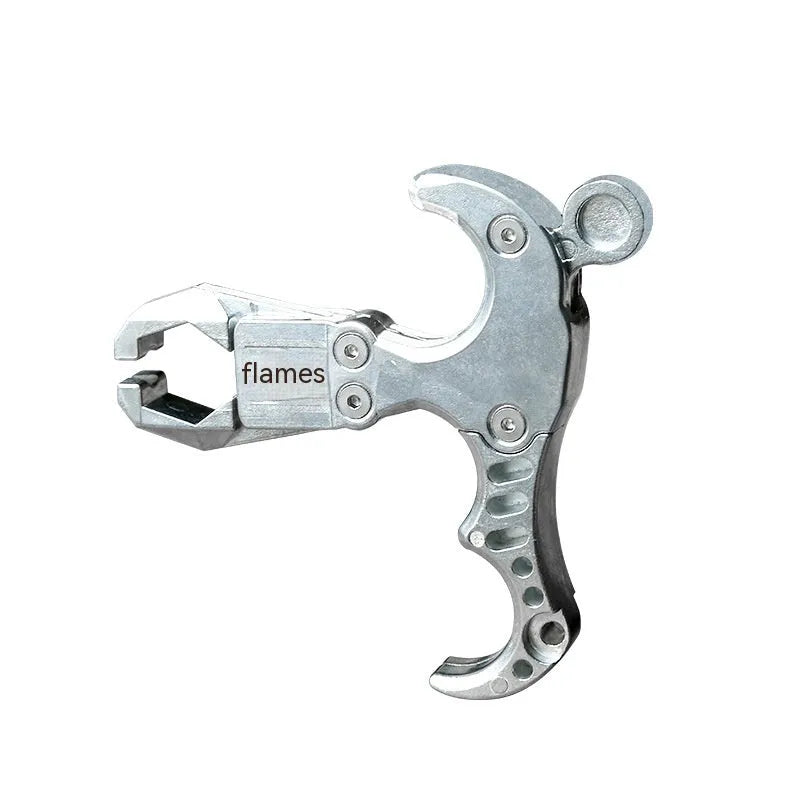 Zinc alloy archery release aid with two-axis harpoon clip mechanism for bowstring attachment