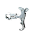 Zinc alloy archery release aid with two-axis harpoon clip mechanism for bowstring attachment