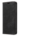 Magnetic flip phone case for iPhone in a choice of colours showing leather cover and TPU body.