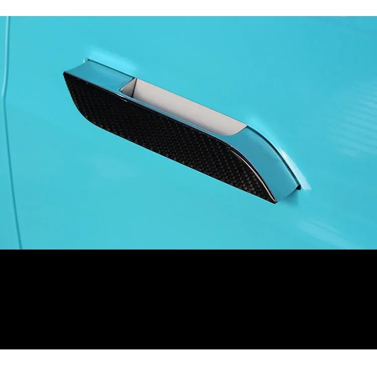 Carbon fibre door handle stickers for Tesla Model S with adhesive drip texture