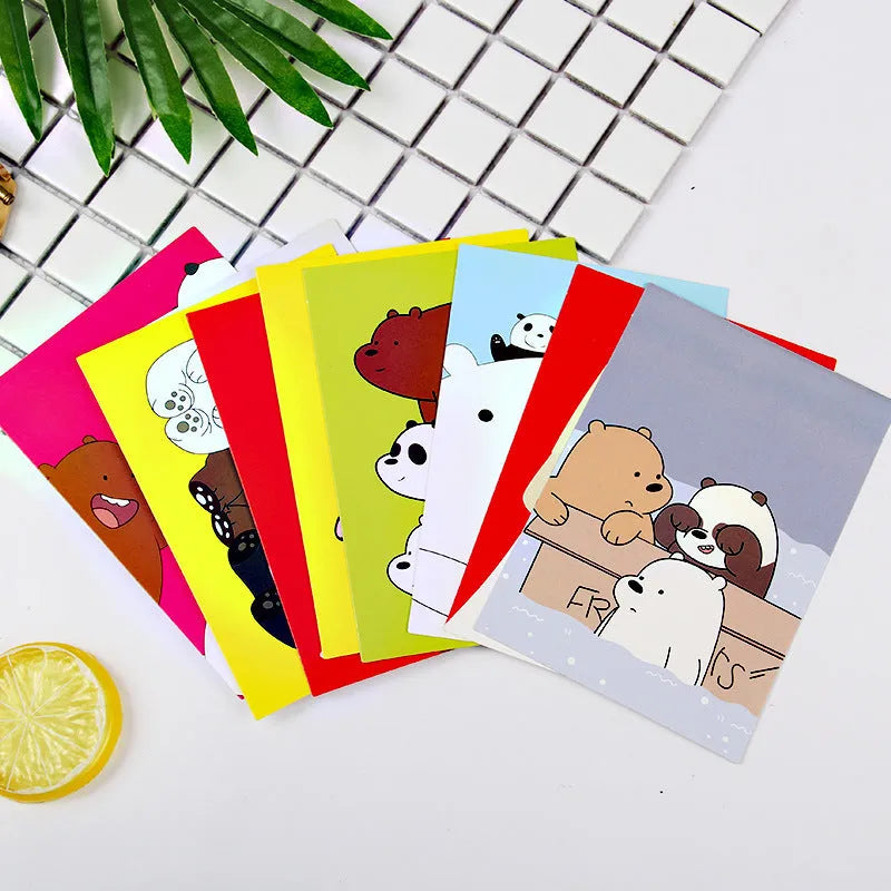 Set of nine minimalist cartoon style postcards depicting the retro Paris Tower and historic landmarks.