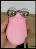 Pink and white micro current facial lifting device with compact design