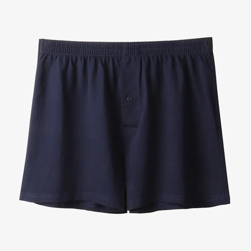 Men's pure cotton high waist boxer shorts in light grey, dark blue and black colours