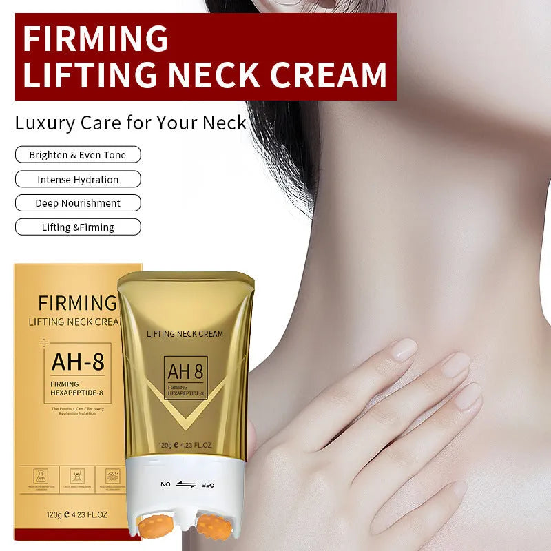 120g roller neck cream in 8.8cm tube with integrated roller applicator for neck wrinkle treatment