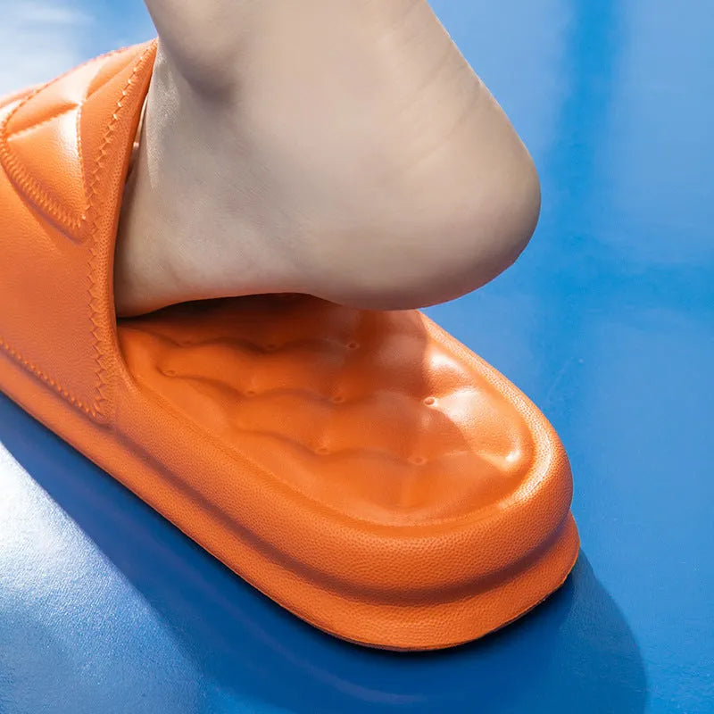 Soft EVA bathroom slippers with thick 3.5cm non-slip soles in multiple colour options