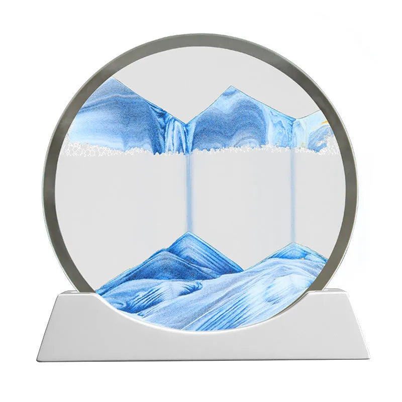 12-inch quicksand painting rotary night lamp with modern glass construction