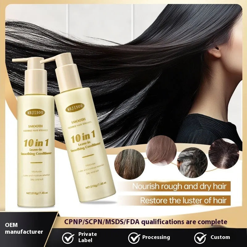 Wash-free soft 10-in-1 hair conditioner bottle for women, 210g net content