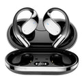 Black hanging ear Bluetooth sports earphones with ear hook design